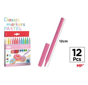 Flamastry 12 kol. PASTELOWE PP851P A'12 3468