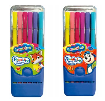 FLAMASTRY 12 kol. W PUDEŁKU MINI ZOO BAMBINO 9745