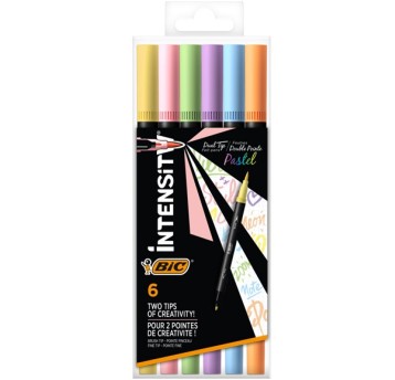 FLAMASTRY BIC DUAL TIP PASTEL 6KOL 1323