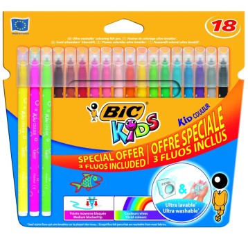 FLAMASTRY BIC KID COULER FLUO 18KOL. 921359 6313