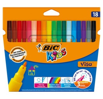 Flamastry BIC Kids Visa 18 kolorów 2765