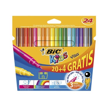 FLAMASTRY BIC VISA 20+4KOL. 6047