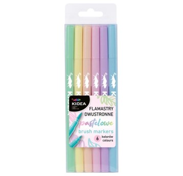 FLAMASTRY DWUSTRONNE PASTELOWE B BRUSH 6 KOL 0013