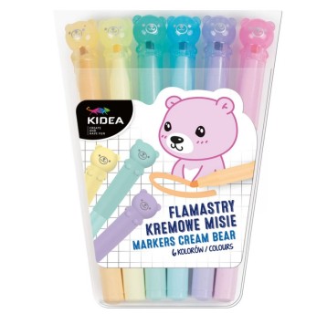 FLAMASTRY KREMOWE MISIE 6 KOLORÓW KIDEA 4338