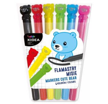 FLAMASTRY MISIE 6 KOLORÓW KIDEA 4345