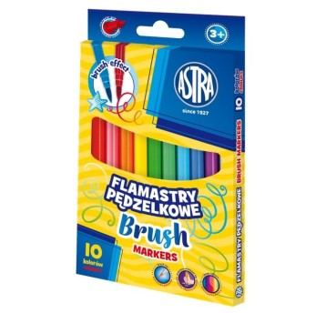 FLAMASTRY OKRĄGŁE PĘDZELKOWE ASTRA 10 KOL 3107