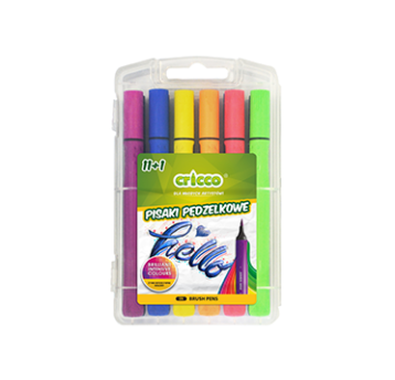 FLAMASTRY PISAKI Z KOŃCÓWKĄ PĘDZELKOWĄ CRICCO11+1