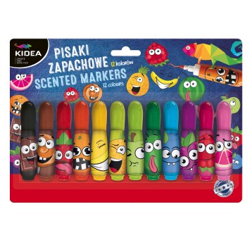 FLAMASTRY PISAKI ZAPACHOWE 12 KOLOR.KIDEA 8110