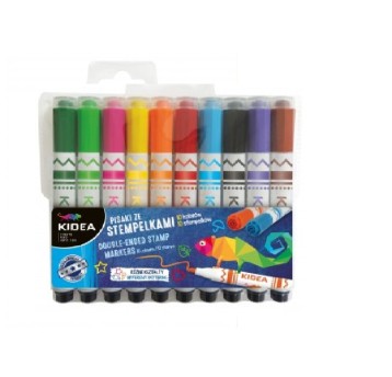 FLAMASTRY PISAKI ZE STEMPELKAMI 10KOL KIDEA 9322