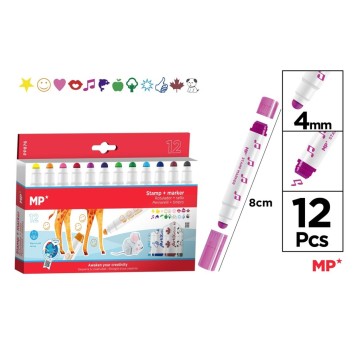 Flamastry Z PIECZĄTKAMI, 12 kol. 7604 A'12