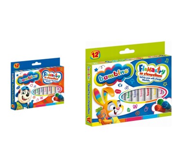 FLAMASTRY ZE STEMPELKAMI 12KOL BAMBINO 8641