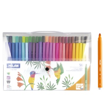 FLAMASTRY ZE STOŻKOWĄ KOŃCÓWKĄ 50KOL W ETUI 0389