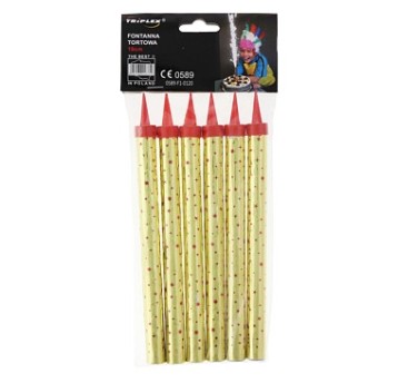 FONTANNA TORTOWA 18CM 6SZT ZŁOTA+GWIAZDKI 6372