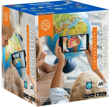 GLOBUS 32 CM Z MAPĄ FIZYCZNĄ/ ŚWIATŁO 9119