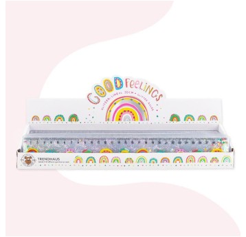 GOOD FEELINGS Linijka z brokatem 30 cm
