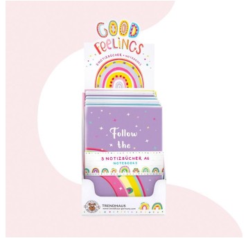 GOOD FEELINGS Notatniki A6 3 sztuki po 40 kartek