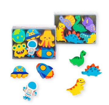 GUMKA Dino i Kosmos, zestaw 6 sztuk