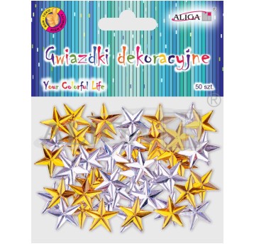 Gwiazdki GW-1077 PLASTIKOWE DEKORAC.METALIZOW 1077