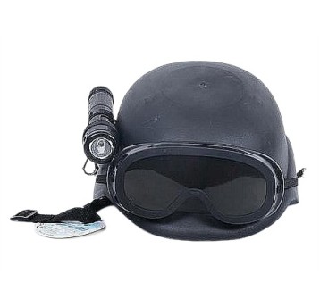 HEŁM Z GOOGLAMI + LATARKA 3620