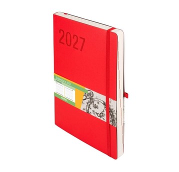 Kalendarz 2027 Impresja B5 dzienny czerwony 9494