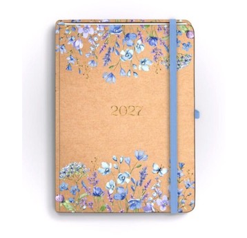 Kalendarz 2027 Kraft A5 tyg. z notesem Blue 9135