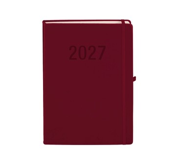 Kalendarz 2027 Memofix A4 dzienny bordowy 8138
