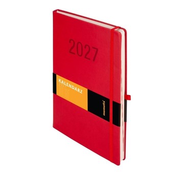 Kalendarz 2027 Memofix A4 dzienny czerwony 8107