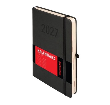 Kalendarz 2027 Memofix A5 dzienny czarny 8176