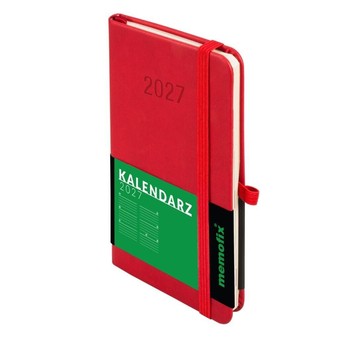 Kalendarz 2027 Memofix A6 tygodniowy czerwony 8343