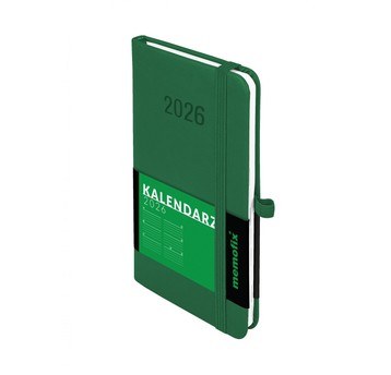 Kalendarz 2027 Memofix A6 tygodniowy zielony 8411