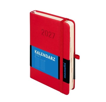 Kalendarz 2027 Memofix B6 dzienny czerwony 8503
