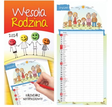 KALENDARZ RODZINNY WESOŁA RODZINA 2024 9708