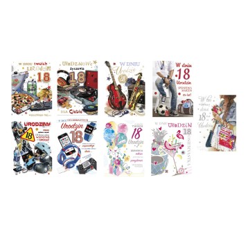 KARNET B6 LUX URODZINY 18 ZEST499 DZIEW/CHŁOP A'10