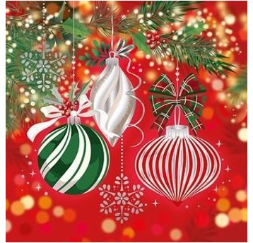 Karnet Boże Narodzenie Christmas Ornaments 8195
