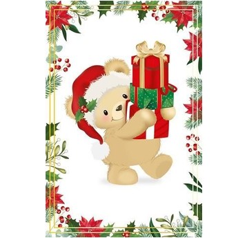 Karnet Boże Narodzenie Ivory Teddy 2148 A'6