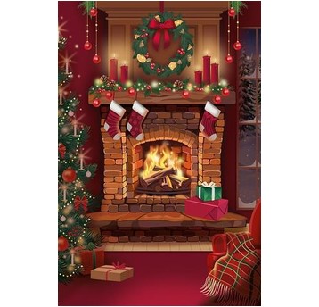 Karnet Boże Narodzenie Ruby Fireplace 1868 A'6
