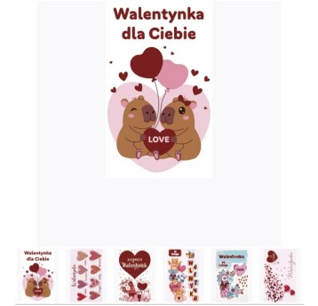 KARNET ZŁOCONY WALENTYNKI ZESTAW 78