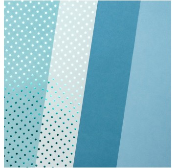 KART. OZDOB. MIX. METAL. KROPKI BŁĘKIT 190-210(12)