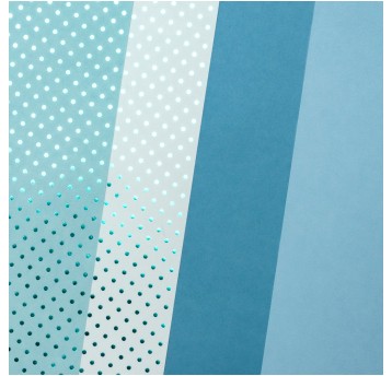 KART. OZDOB. MIX. METAL. KROPKI BŁĘKIT 190-210(12)