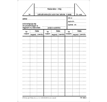 KARTA BIBLIOTECZNA (50) 980-5