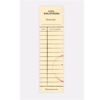KARTA BIBLIOTECZNA zakładka do książek 0960