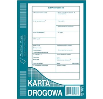 KARTA DROGOWA NUMEROWANA A5 815-3-N