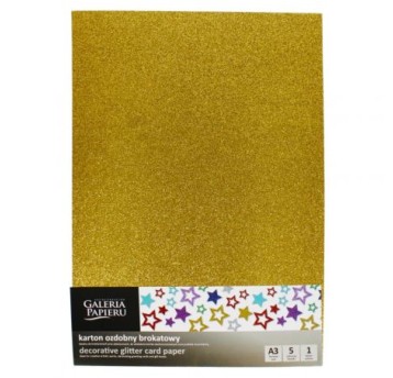 KARTON BROKATOWY ZŁOTY A3 210G/M2 (5) 8312