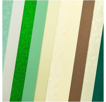 KARTON OZDOBNY ELEGANCKA ZIELEŃ 210-250G (10) 7353
