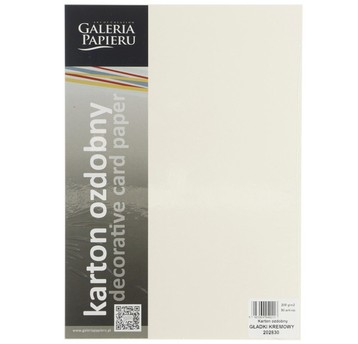 KARTON OZDOBNY GŁADKI KREMOWY 200G/M2 (50) 202830