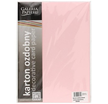 KARTON OZDOBNY GŁADKI RÓŻOWY SATYNOW. 210G/M2 (20)