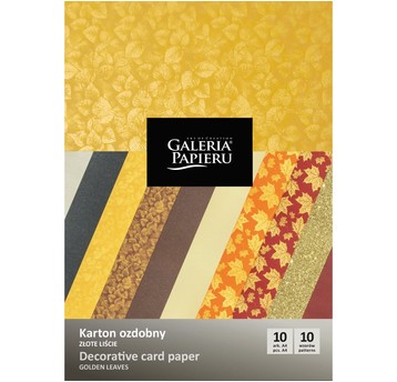 KARTON OZDOBNY MIX ZŁOTE LIŚCIE 220-250 g/m2 (10)