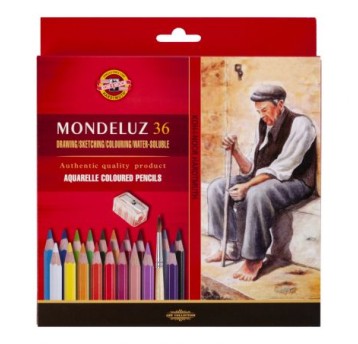 KIN KREDKI MONDELUZ 36 KOLORÓW+PĘDZEL 3712/3 9054