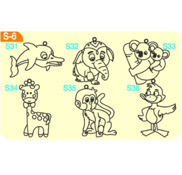 KIN SZABLON MAŁY 9820/6/5 MIX WZORÓW 4838