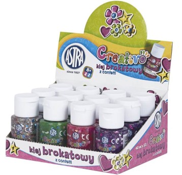 KLEJ BROKATOWY Z CONFETTI 40ML A'12 DISPLAY